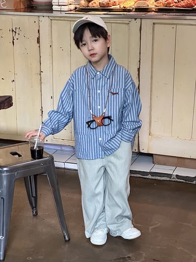 日韓系質感條紋臘腸狗襯衫(自留款)9