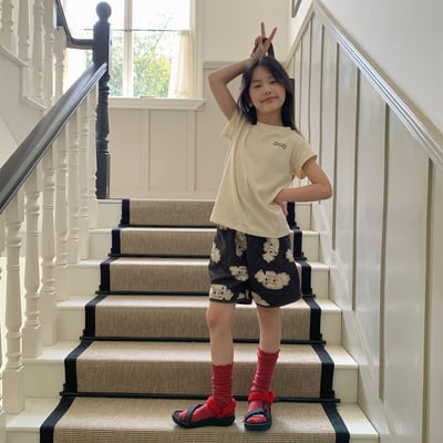 韓系童趣滿版塗鴉布短褲19