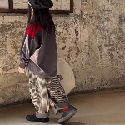 推 ♡ 韓系水洗棉刺繡工裝褲23