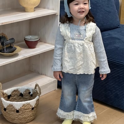 韓系雕花蕾絲背心套裝1