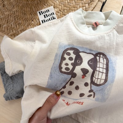 韓系塗鴉落肩寬鬆T8