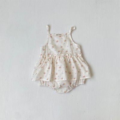 韓系碎花細肩帶包屁衣3