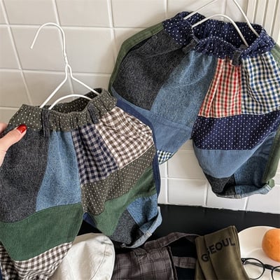 復古拼花布特色中性哈倫長褲(自留款)2