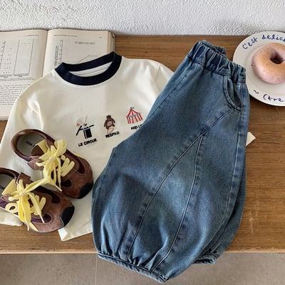 韓系寬鬆燈籠牛仔褲3