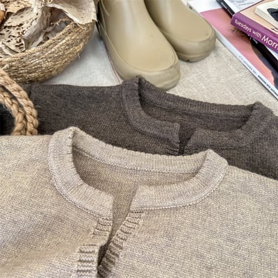 韓系簡約素色針織開衫3