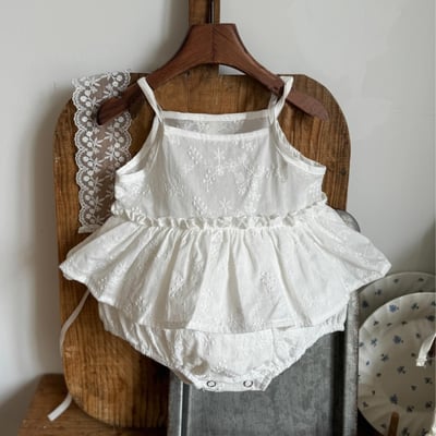 韓系碎花細肩帶包屁衣16