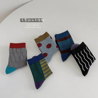 韓系特色中筒長襪 ( 5入組 )3