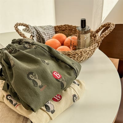 推 ♡ 韓系滿版企鵝長褲2