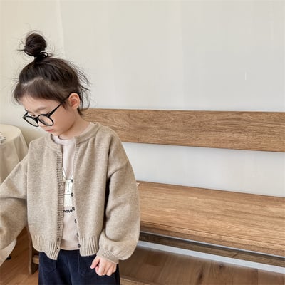 韓系簡約素色針織開衫17