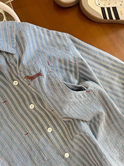 日韓系質感條紋臘腸狗襯衫(自留款)4