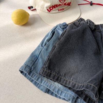 經典牛仔小標五分短褲5