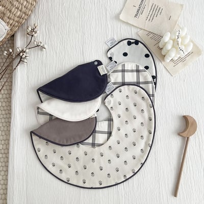 韓系雙面圓形圍兜兜6