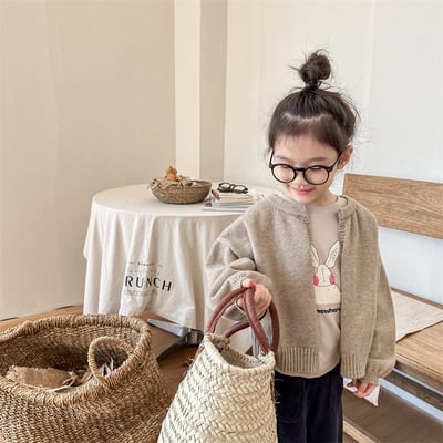 韓系簡約素色針織開衫14