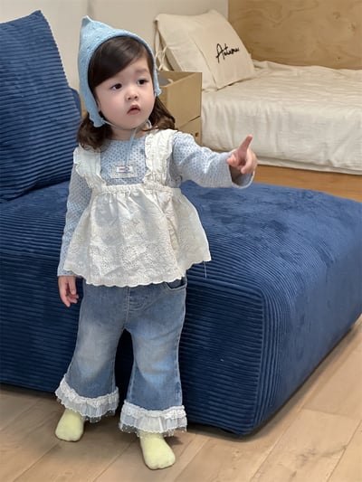 韓系雕花蕾絲背心套裝4