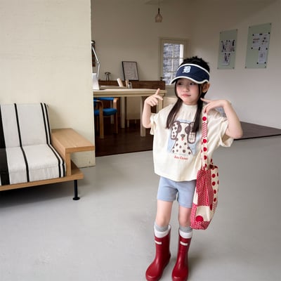 韓系塗鴉落肩寬鬆T16