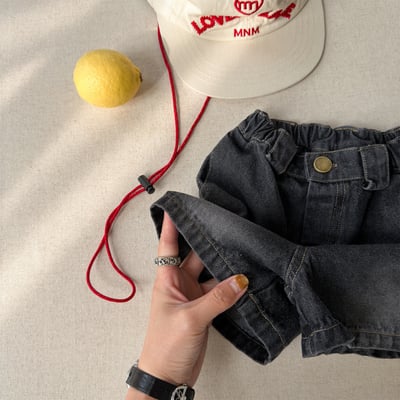 經典牛仔小標五分短褲14