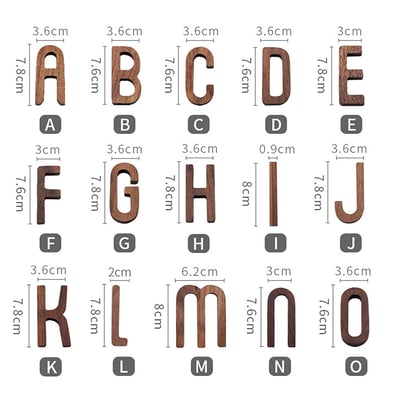 《胡桃木英文字母裝飾》A-Z/0-910