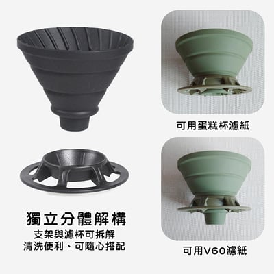 《摺疊便攜式咖啡濾杯》1~2人份2