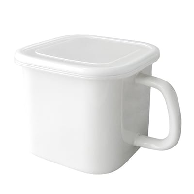 《日式加厚琺瑯方形收納杯+杯蓋》1.45L10