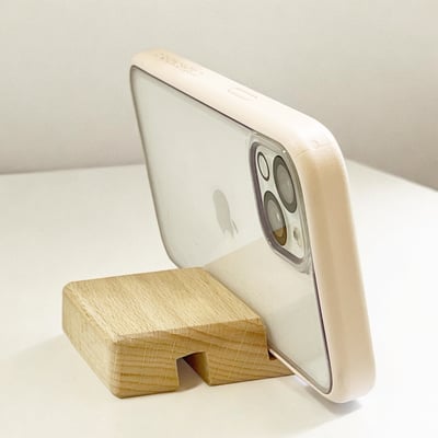 《原木便攜雙槽手機支架》4