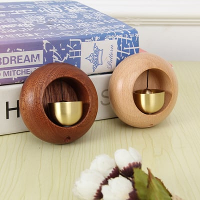 《日式實木多巴胺風鈴/圓形》櫸木/胡桃木2