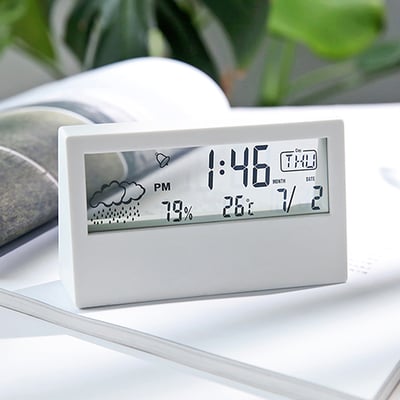 《日系簡約溫濕度電子鬧鐘 》透明款/不透明背光款15