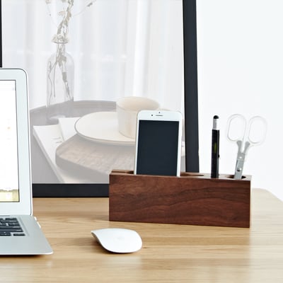 木製良品《簡約置物架》筆筒手機充電座/手機架3