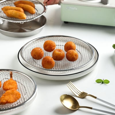 《不鏽鋼濾油瀝水盤》22cm9