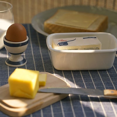 《日式加厚琺瑯奶油盒》含木蓋/800ml2