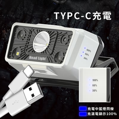 《感應頭燈》5檔燈光  戶外燈 露營燈9