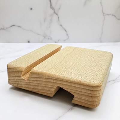 《原木便攜雙槽手機支架》8