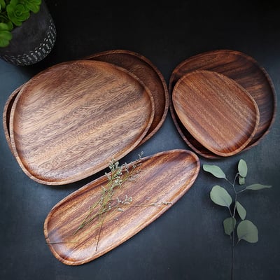 《胡桃木日式造型餐盤》4