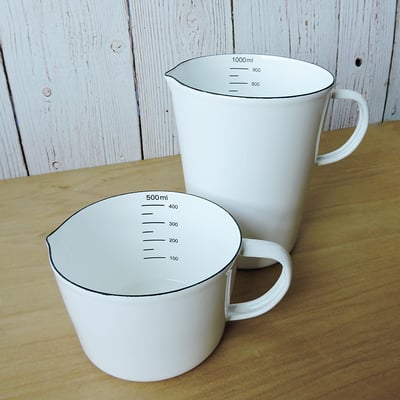 《日式加厚琺瑯量杯》500ml/1000ml4