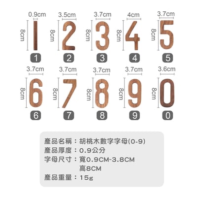 《胡桃木英文字母裝飾》A-Z/0-912