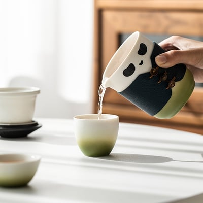 《熊貓大俠旅行茶具組/茶水分離杯》附收納包9