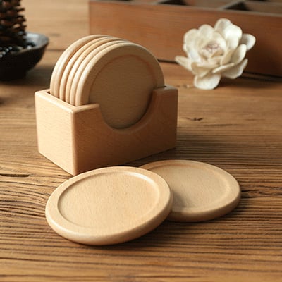 《日式原木杯墊套組》櫸木/胡桃木7