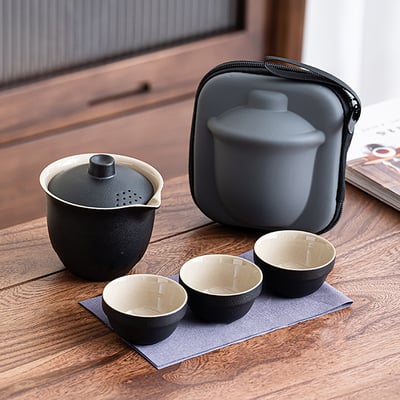 《粗陶旅行茶具組》附旅行收納包10