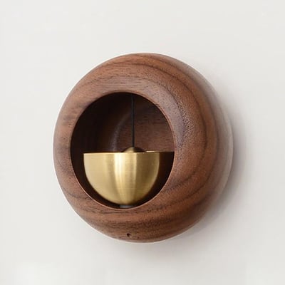 《日式實木多巴胺風鈴/圓形》櫸木/胡桃木10