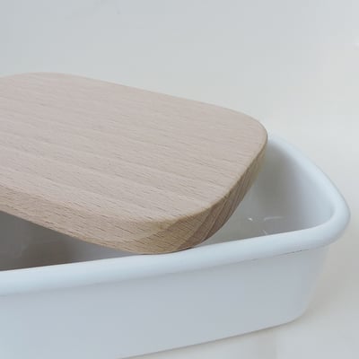 《日式加厚琺瑯奶油盒》含木蓋/800ml9