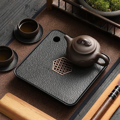 《仿烏金石蓄水式茶盤》2