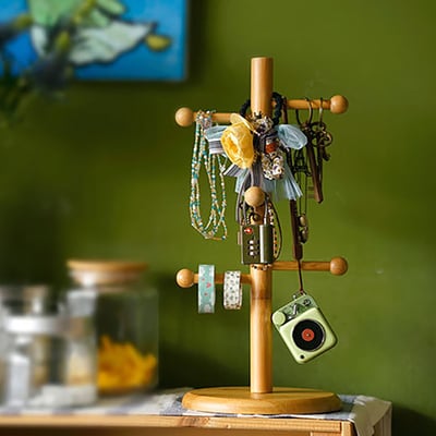 《立式竹製杯架》鑰匙架/杯架/手飾架2