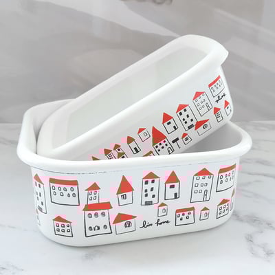 《日式彩繪琺瑯保鮮盒》2