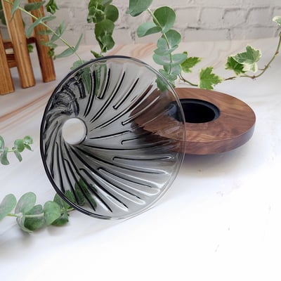 《斜紋咖啡濾杯/煙燻黑》1-4人份3