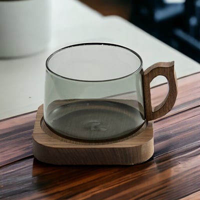 《槍灰胡桃木咖啡杯》270ml6