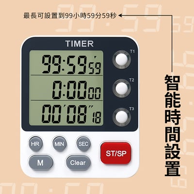 《 三通道計時器 》定時器  時間管理 廚房計時器 學習定時器3