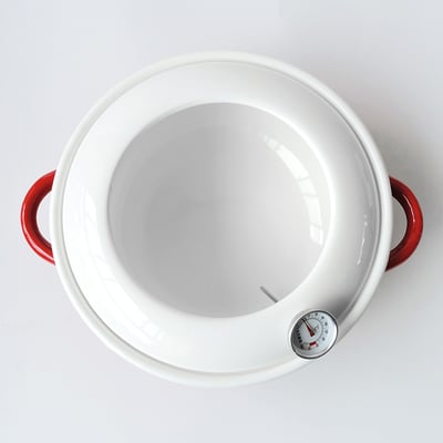 《日式加厚琺瑯油炸鍋》23cm/附溫度計9