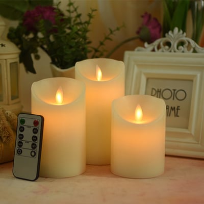 《浪漫LED蠟燭三件組/附遙控器》燭芯仿真搖擺3