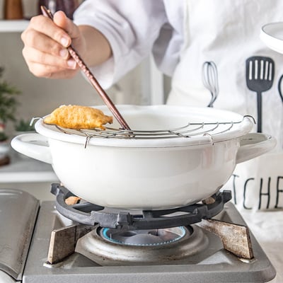 《日式加厚琺瑯油炸鍋》21cm/2L3