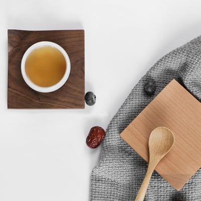 《折角原木杯墊》櫸木/胡桃木5