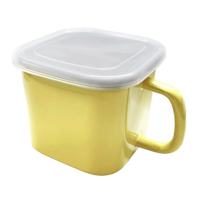 《日式加厚琺瑯方形收納杯+杯蓋》1.45L11